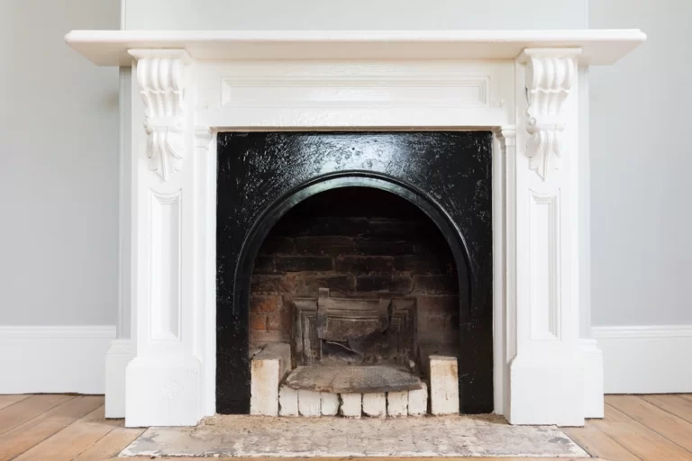 white fireplace
